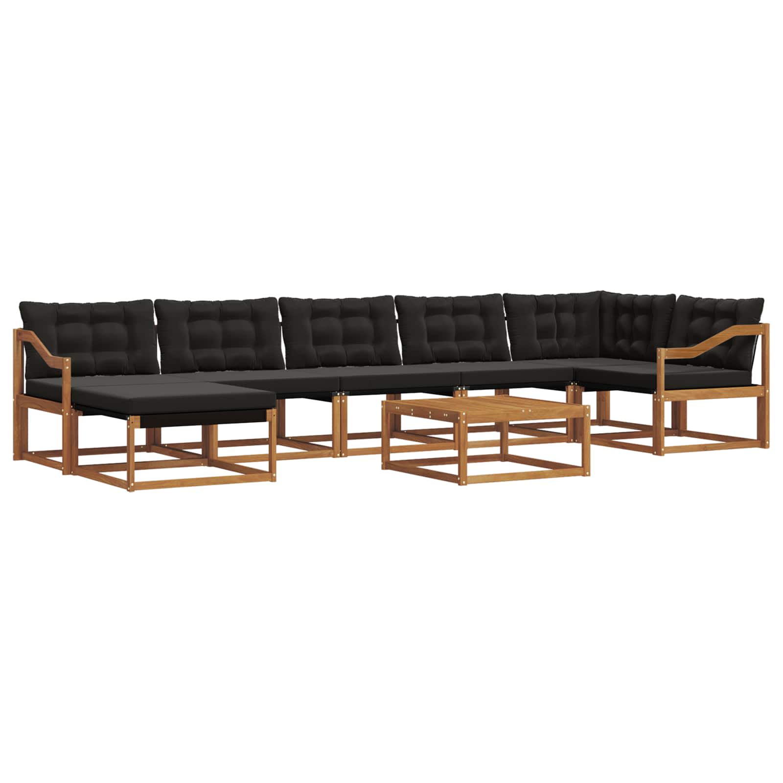 Outdoor-Sofagarnitur mit Kissen 22 pcs Natürlich und Schwarz