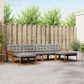Outdoor-Sofagarnitur mit Kissen 6 pcs Natürlich und Hellgrau