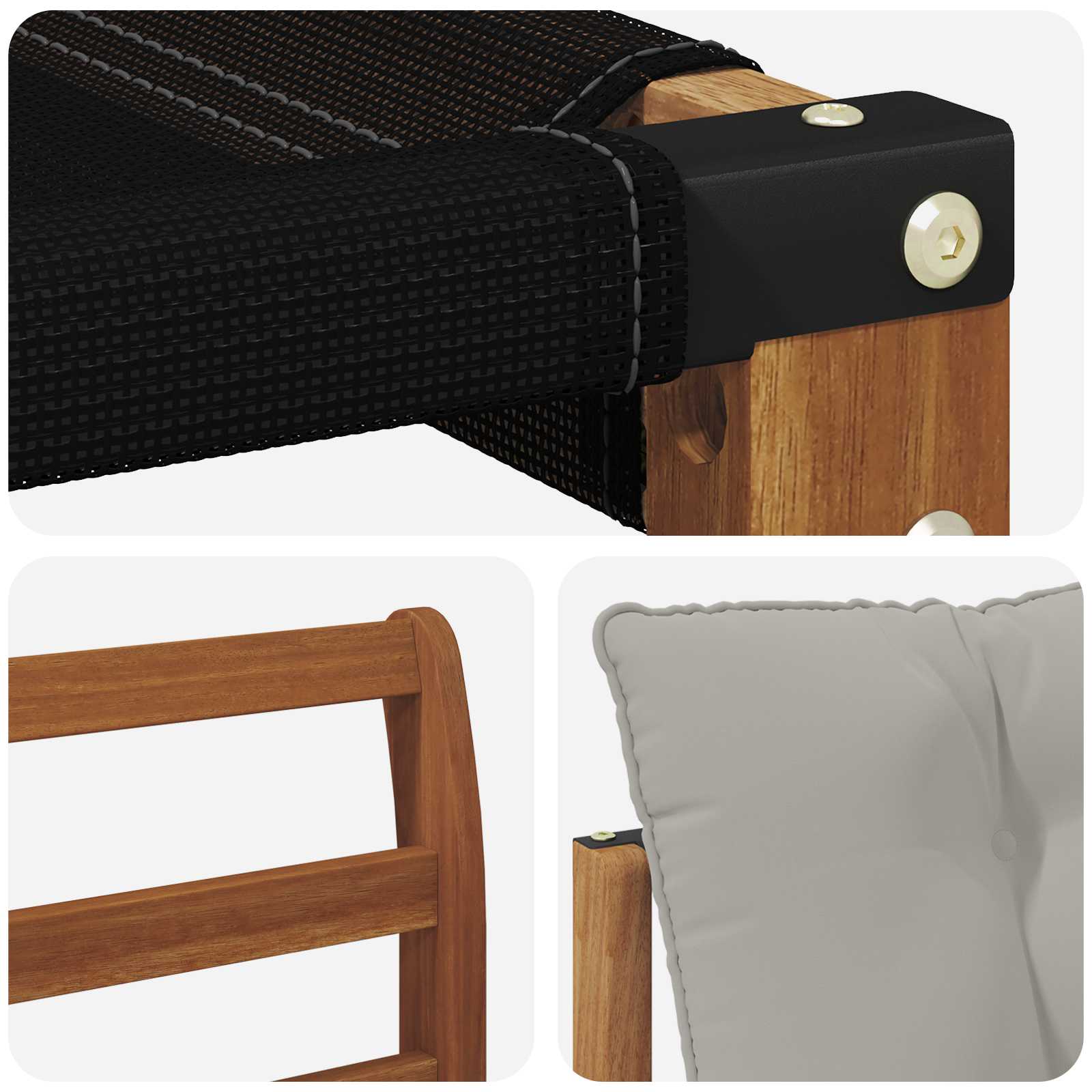 Outdoor-Sofagarnitur mit Kissen 6 pcs Natürlich und Hellgrau