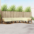 Outdoor-Sofagarnitur mit Kissen 8 pcs Natur und Creme