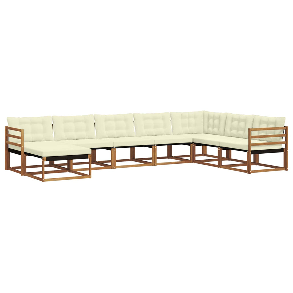 Outdoor-Sofagarnitur mit Kissen 8 pcs Natur und Creme