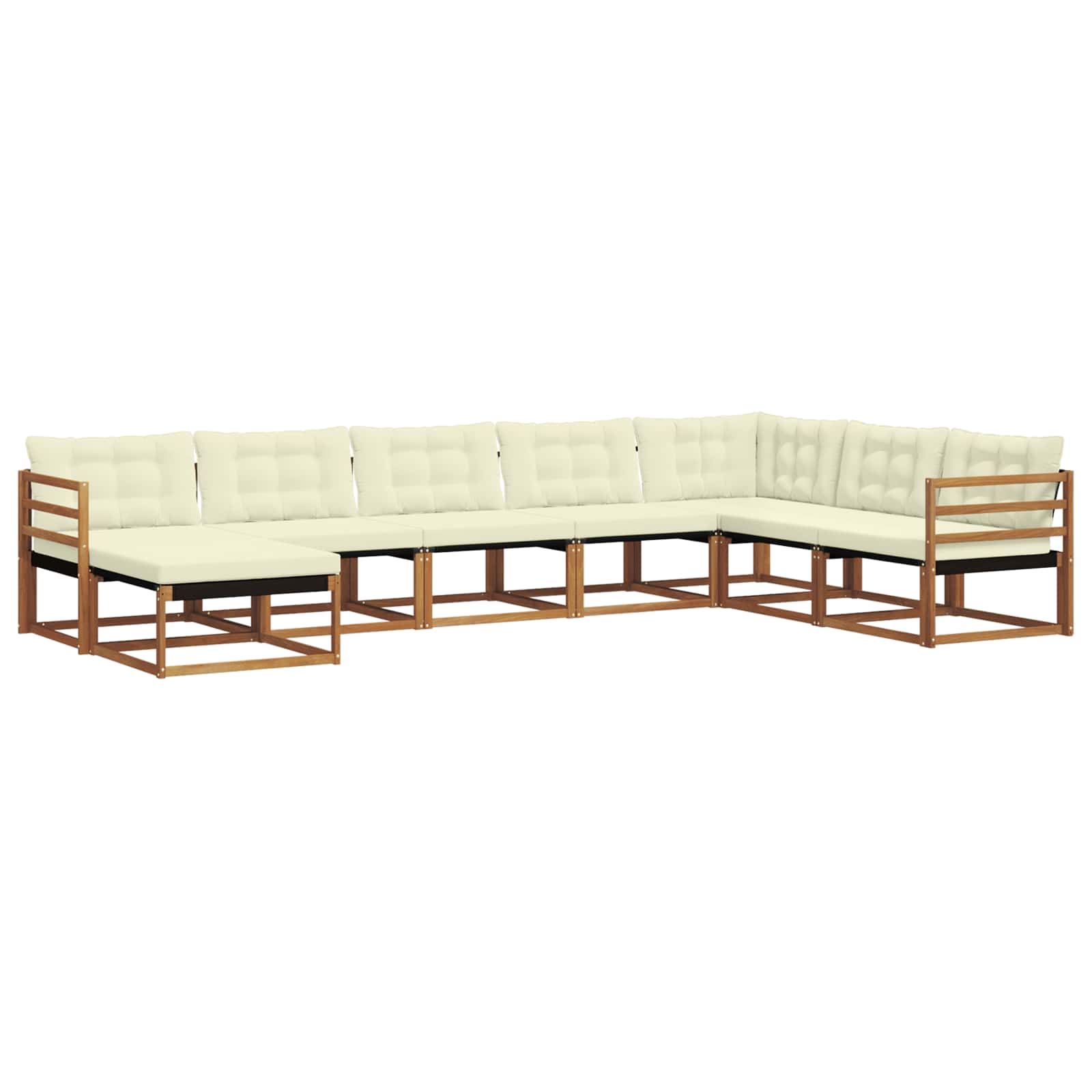 Outdoor-Sofagarnitur mit Kissen 8 pcs Natur und Creme