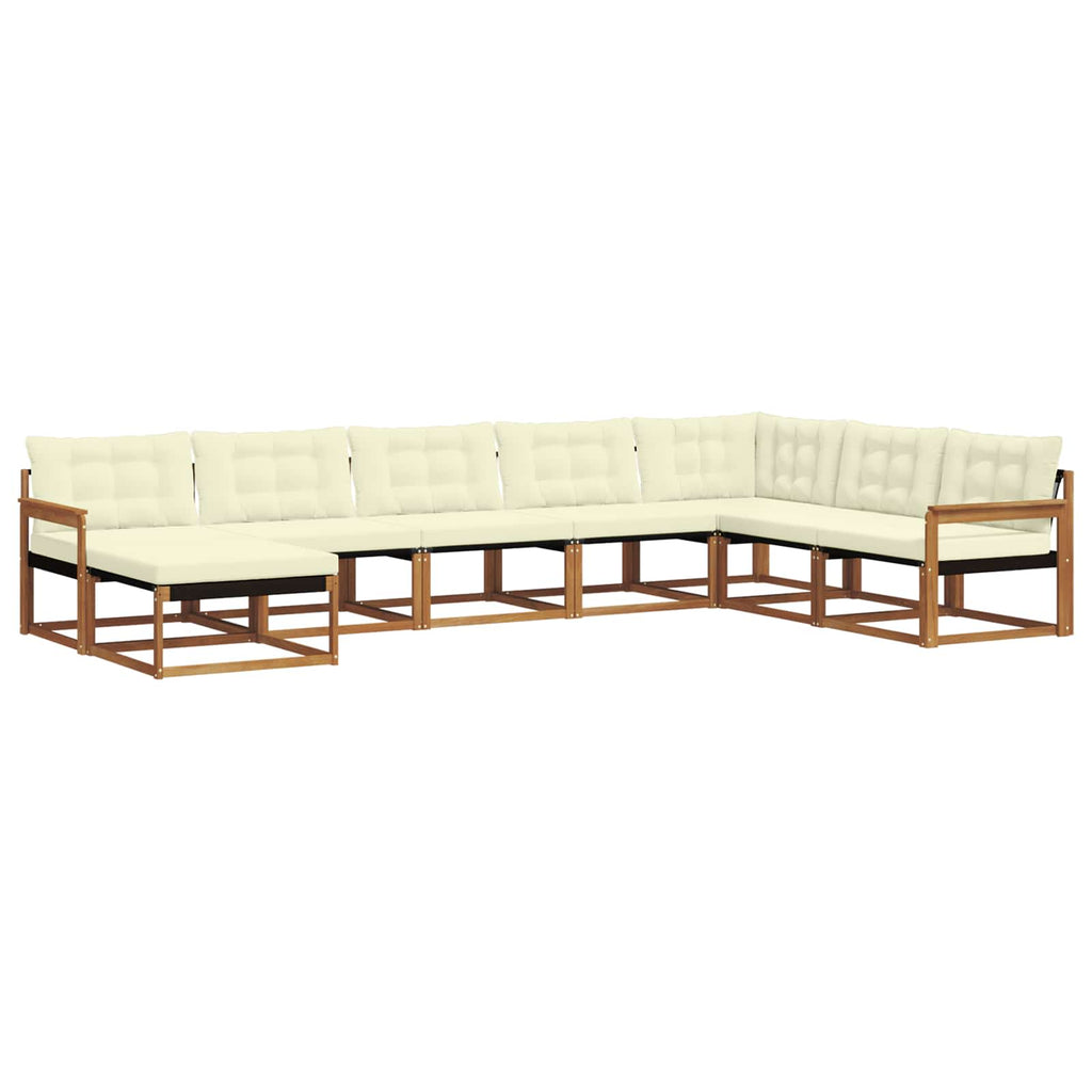 Outdoor-Sofagarnitur mit Kissen 8 pcs Natur und Creme