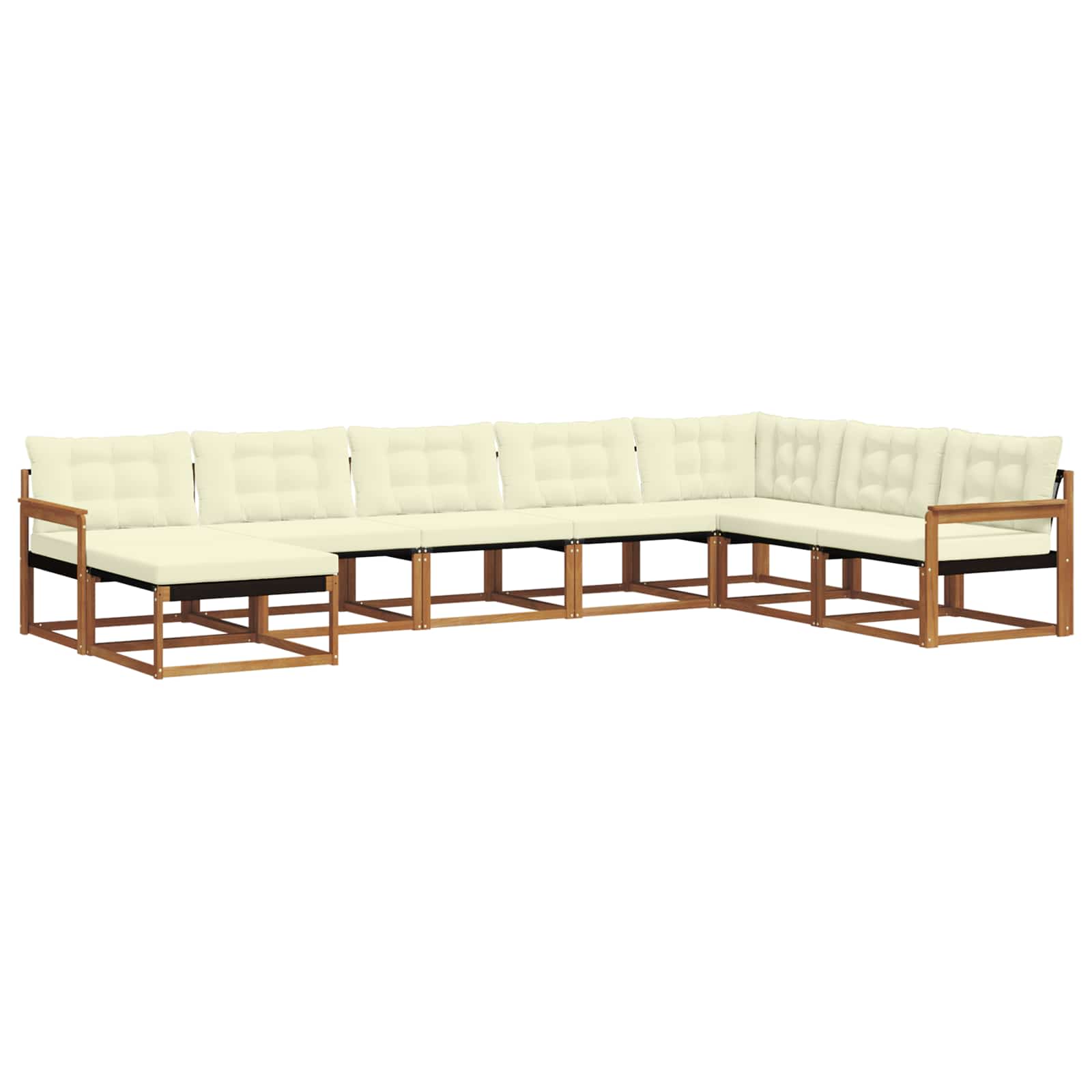 Outdoor-Sofagarnitur mit Kissen 8 pcs Natur und Creme