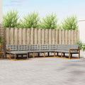 Outdoor-Sofagarnitur mit Kissen 8 pcs Natürlich und Hellgrau