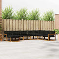Outdoor-Sofagarnitur mit Kissen 8 pcs Natürlich und Schwarz