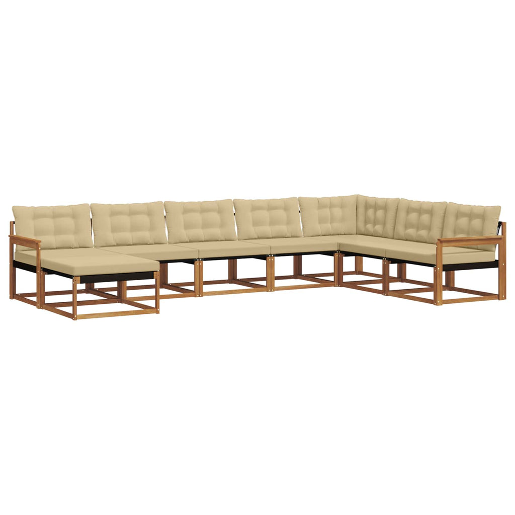 Outdoor-Sofagarnitur mit Kissen 8 pcs Natur und Beige