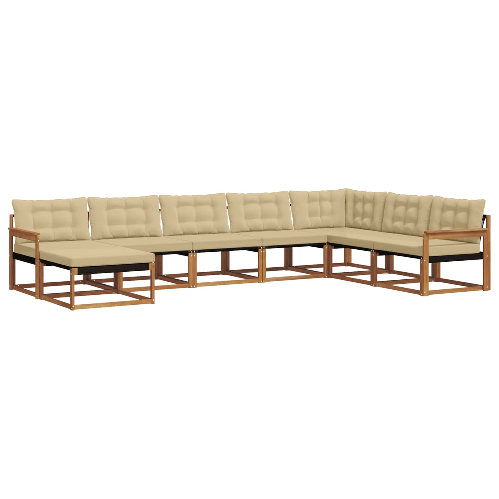 Outdoor-Sofagarnitur mit Kissen 8 pcs Natur und Beige