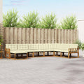 Outdoor-Sofagarnitur mit Kissen 8 pcs Natur und Creme