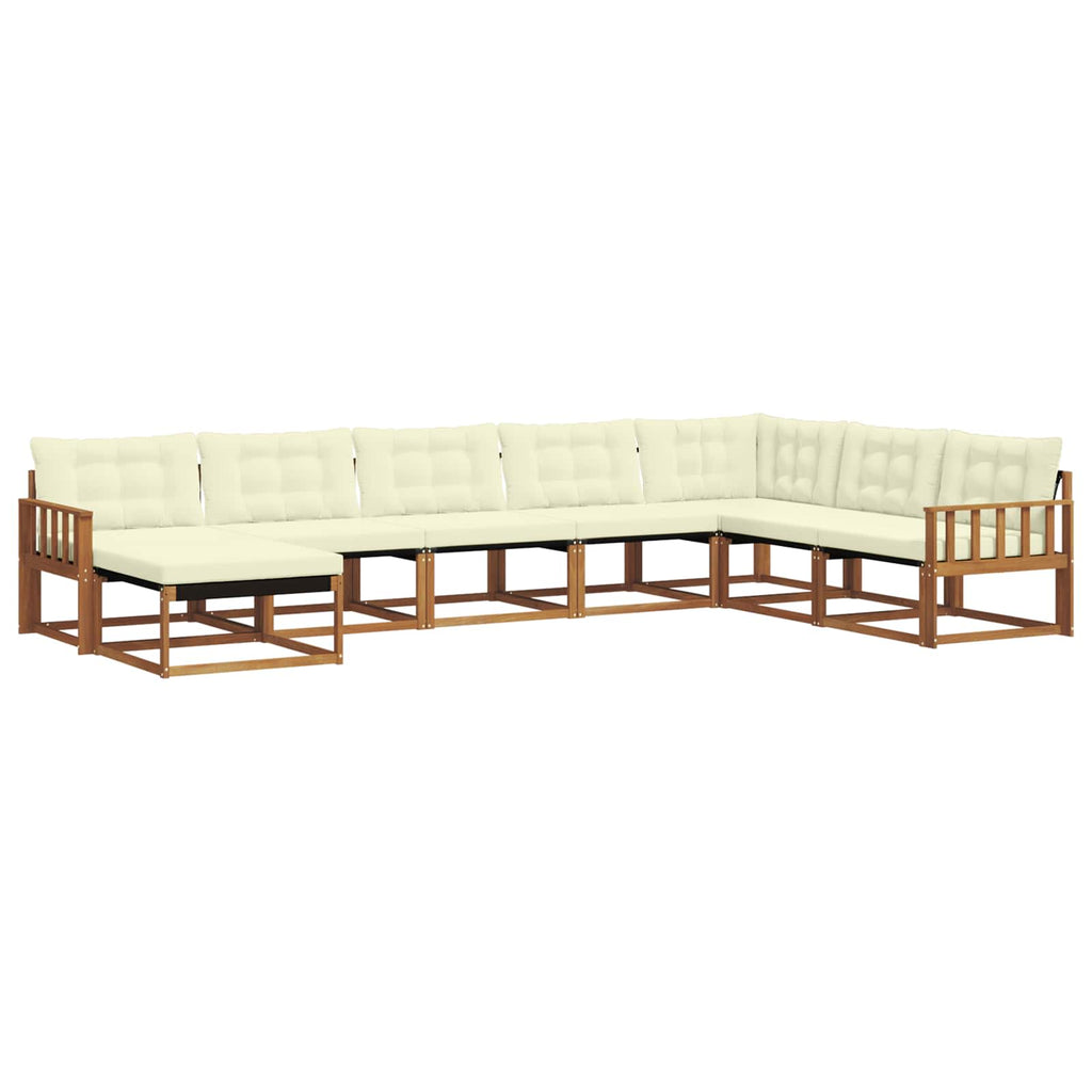 Outdoor-Sofagarnitur mit Kissen 8 pcs Natur und Creme