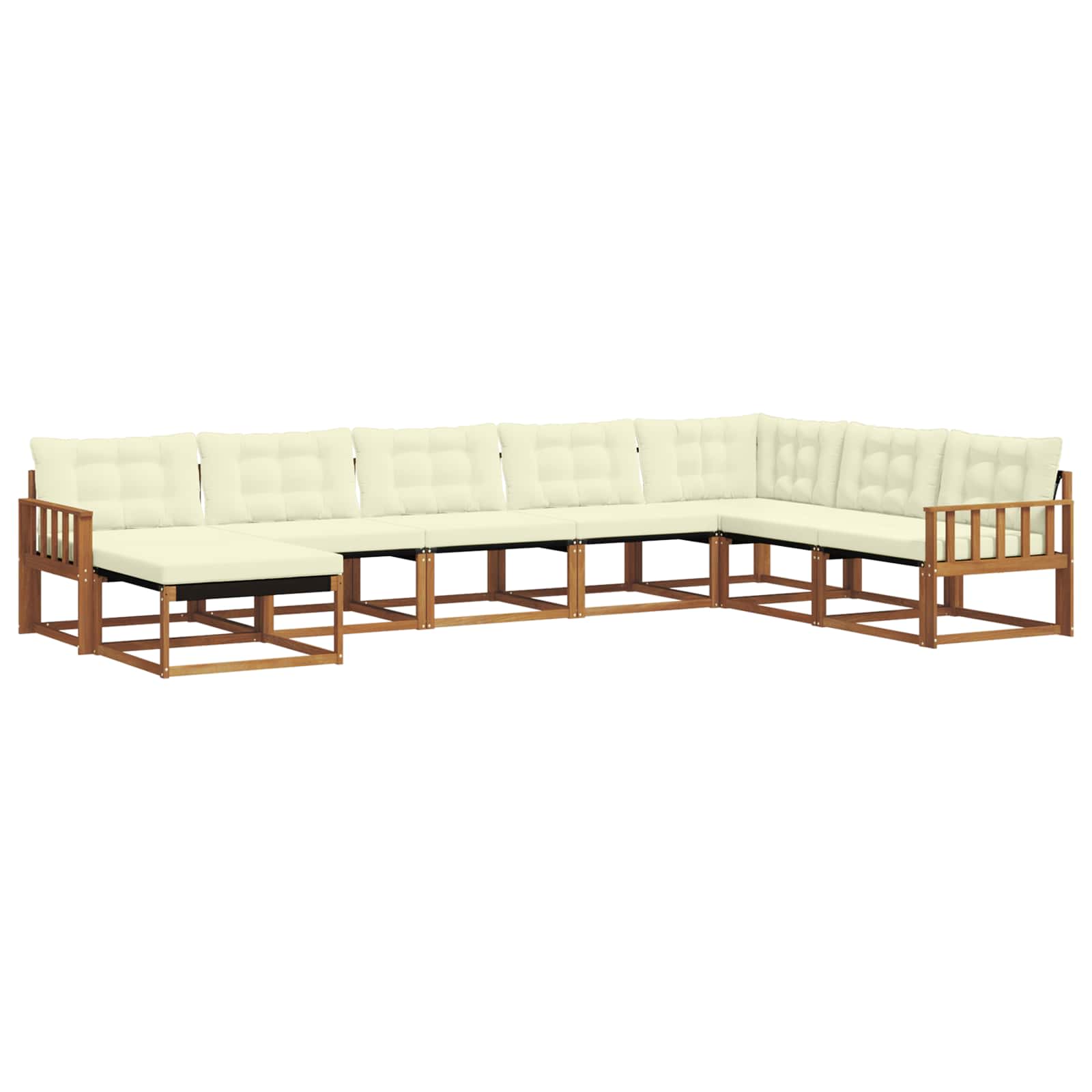Outdoor-Sofagarnitur mit Kissen 8 pcs Natur und Creme
