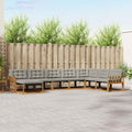 Outdoor-Sofagarnitur mit Kissen 8 pcs Natürlich und Hellgrau