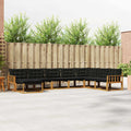 Outdoor-Sofagarnitur mit Kissen 8 pcs Natürlich und Schwarz