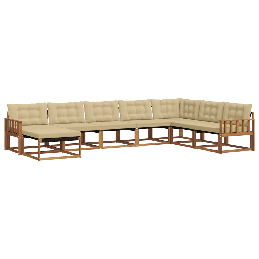 Outdoor-Sofagarnitur mit Kissen 8 pcs Natur und Beige