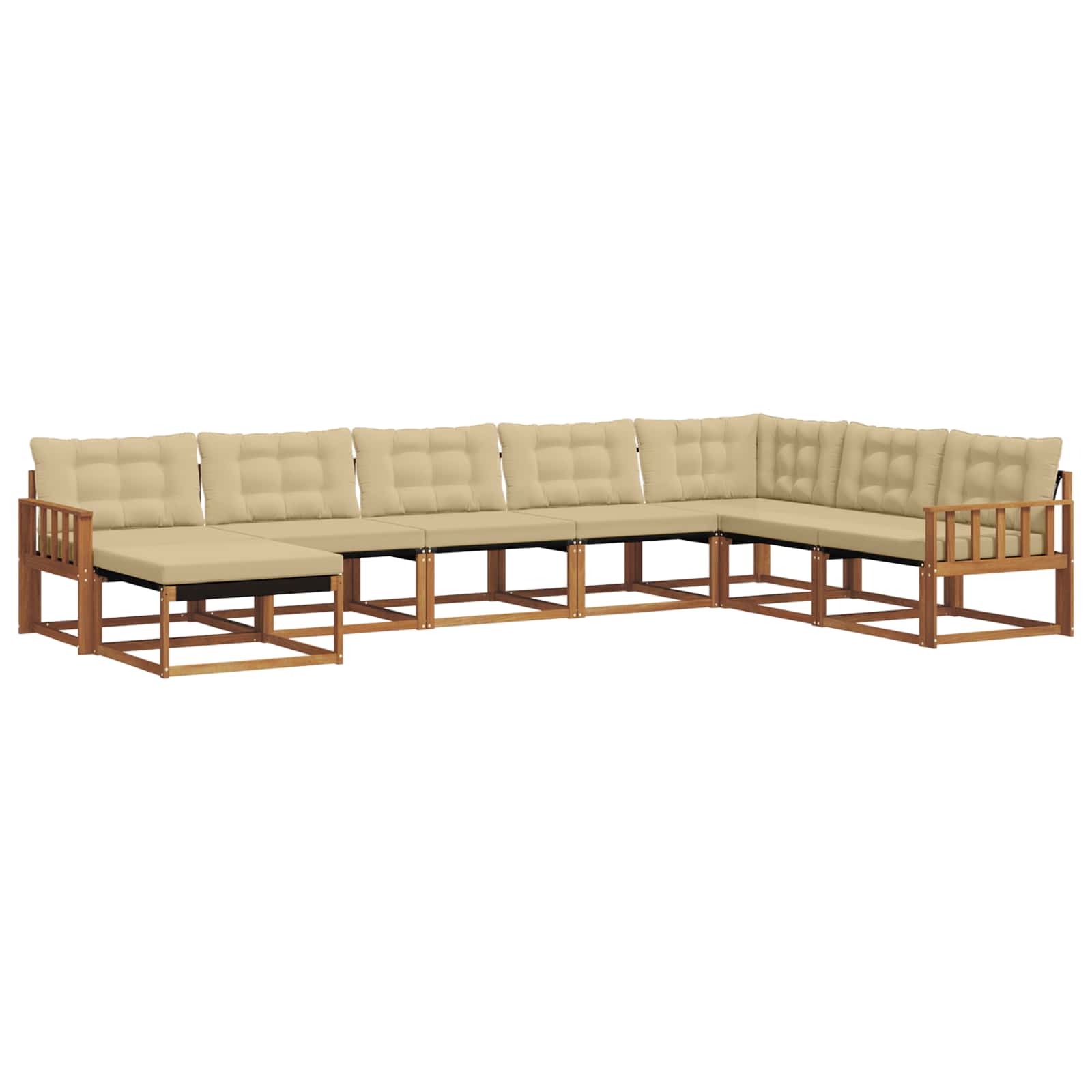 Outdoor-Sofagarnitur mit Kissen 8 pcs Natur und Beige