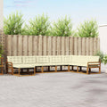 Outdoor-Sofagarnitur mit Kissen 8 pcs Natur und Creme