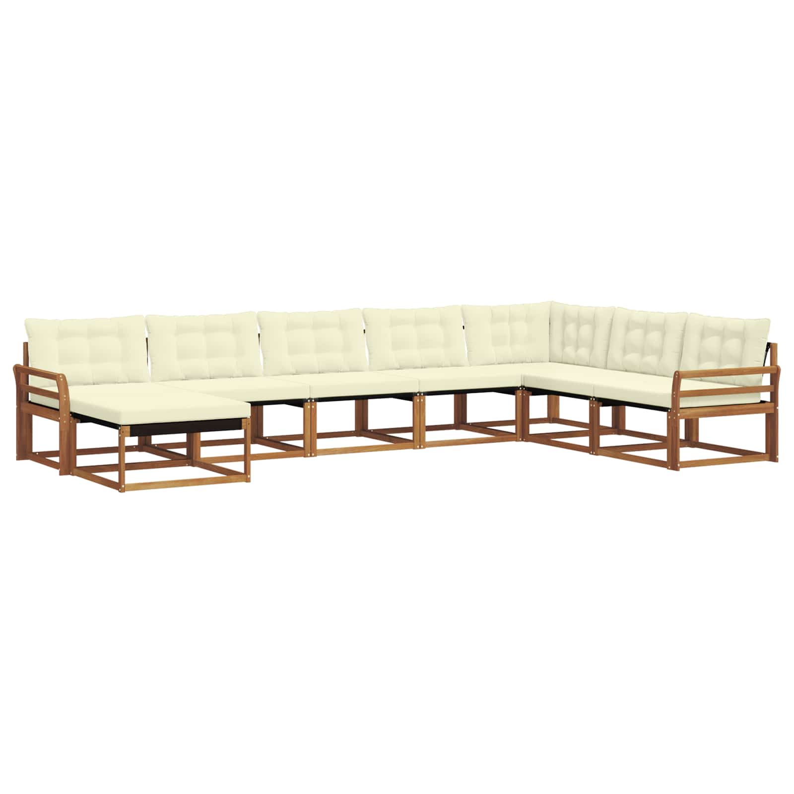 Outdoor-Sofagarnitur mit Kissen 8 pcs Natur und Creme
