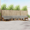 Outdoor-Sofagarnitur mit Kissen 8 pcs Natürlich und Hellgrau