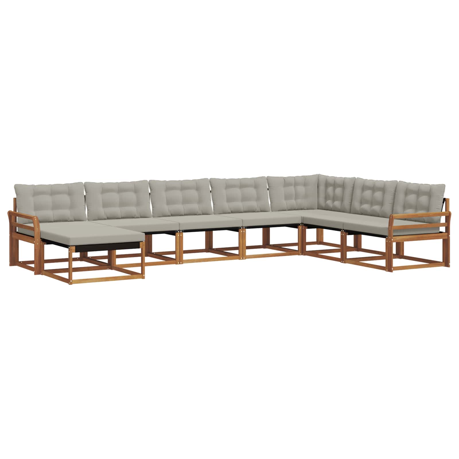 Outdoor-Sofagarnitur mit Kissen 8 pcs Natürlich und Hellgrau