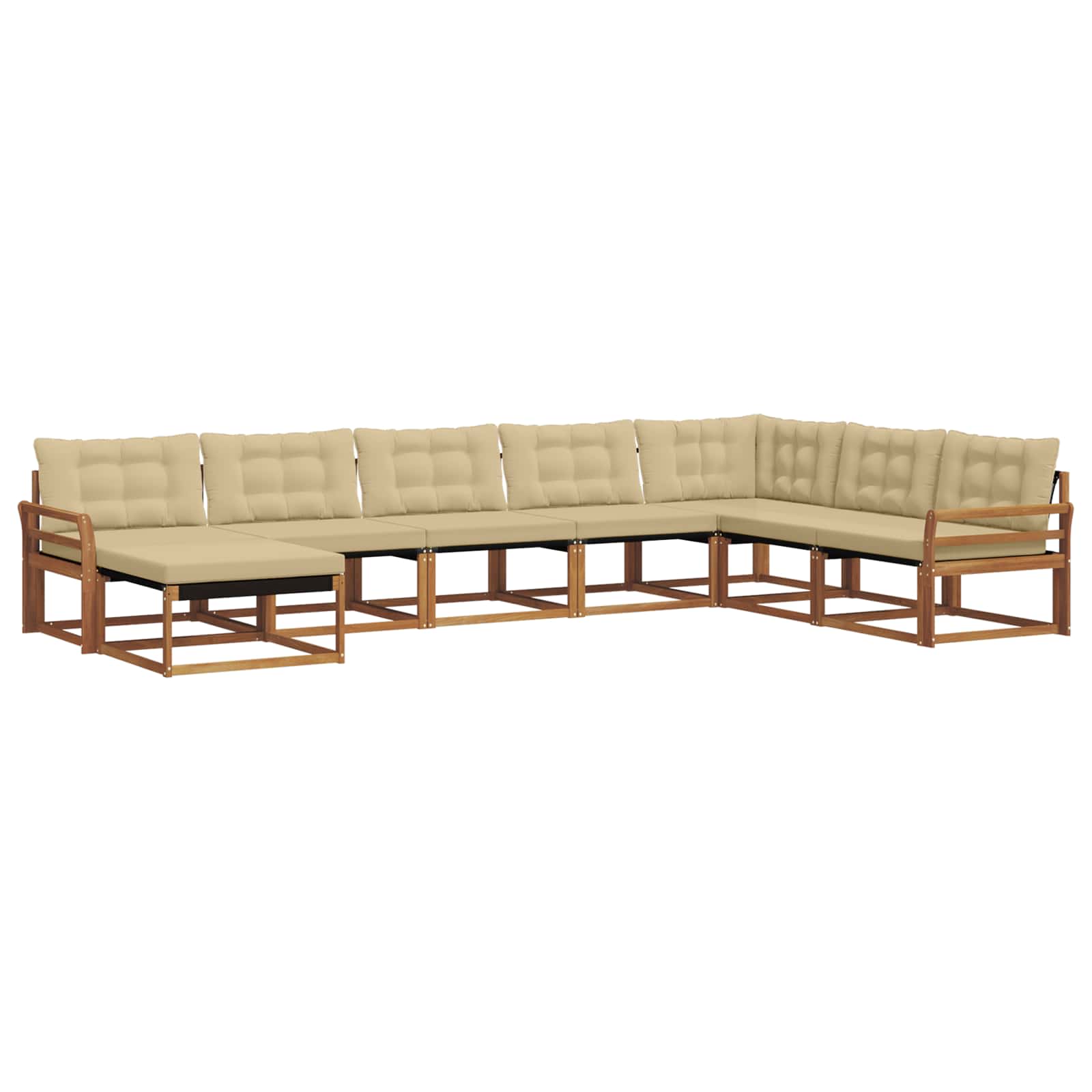 Outdoor-Sofagarnitur mit Kissen 8 pcs Natur und Beige