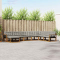 Outdoor-Sofagarnitur mit Kissen 8 pcs Natürlich und Hellgrau