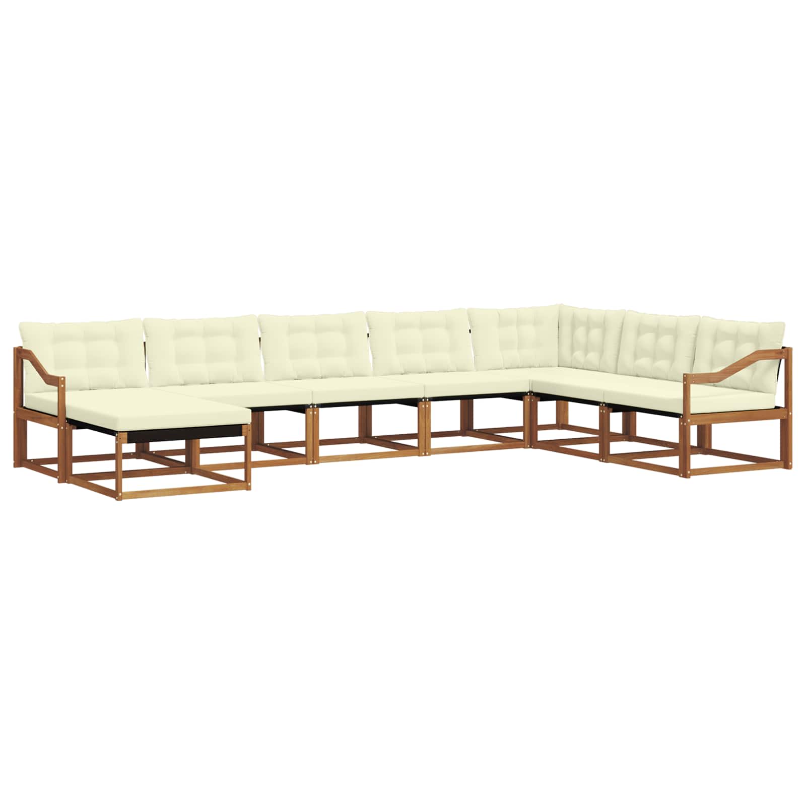 Outdoor-Sofagarnitur mit Kissen 8 pcs Natur und Creme