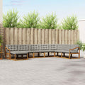 Outdoor-Sofagarnitur mit Kissen 8 pcs Natürlich und Hellgrau
