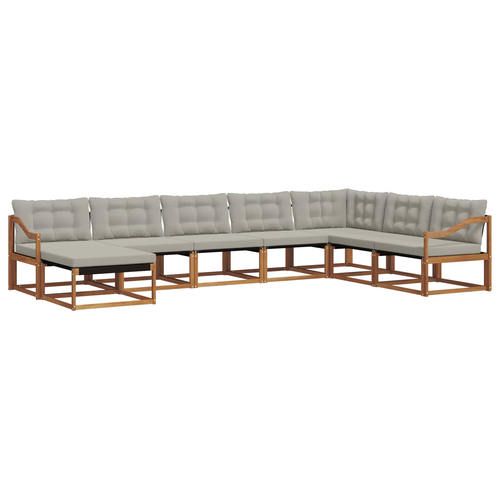 Outdoor-Sofagarnitur mit Kissen 8 pcs Natürlich und Hellgrau