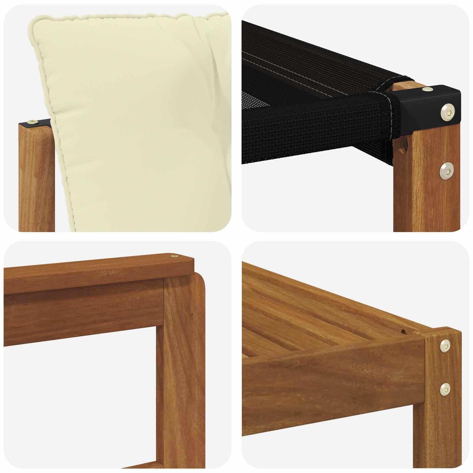 Outdoor-Sofagarnitur 9 pcs Natur und Creme Massivholz Akazie
