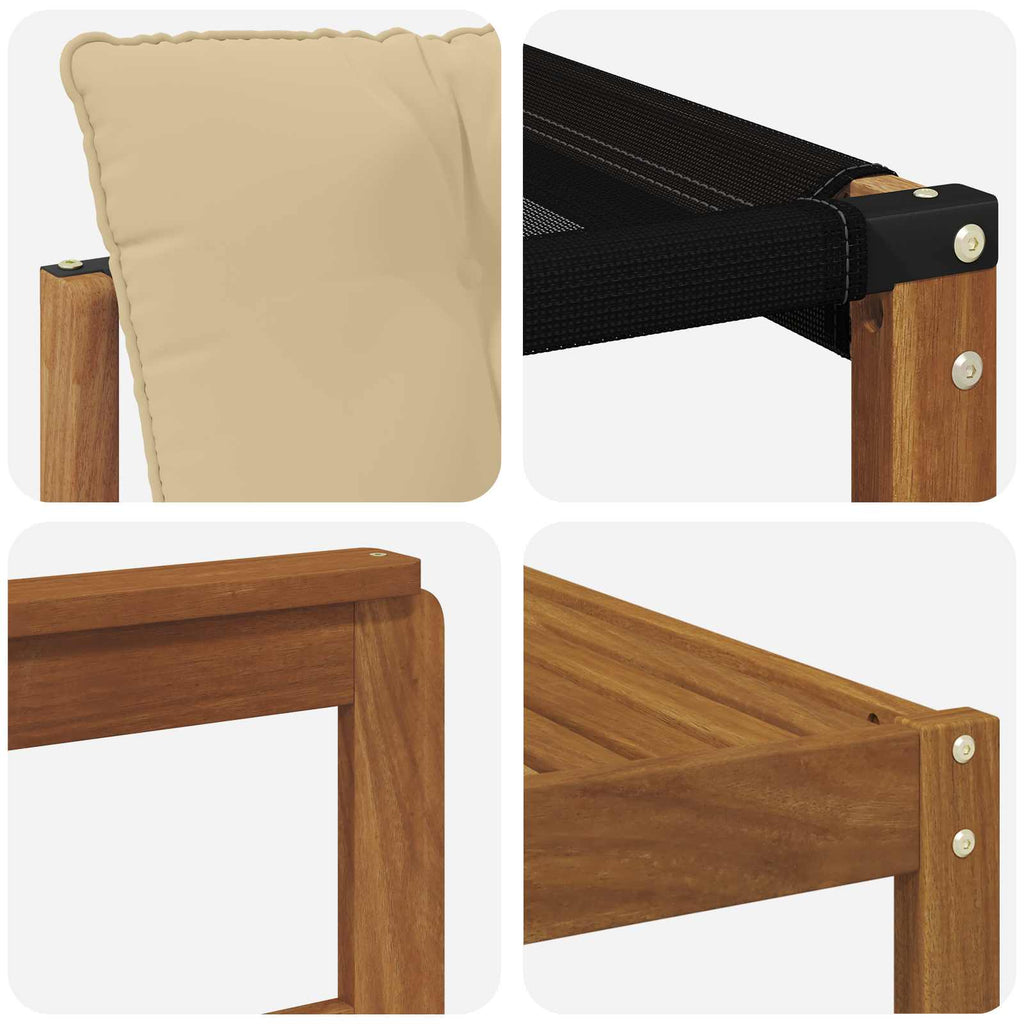 Outdoor-Sofagarnitur 9 pcs Natur und Beige Massivholz Akazie