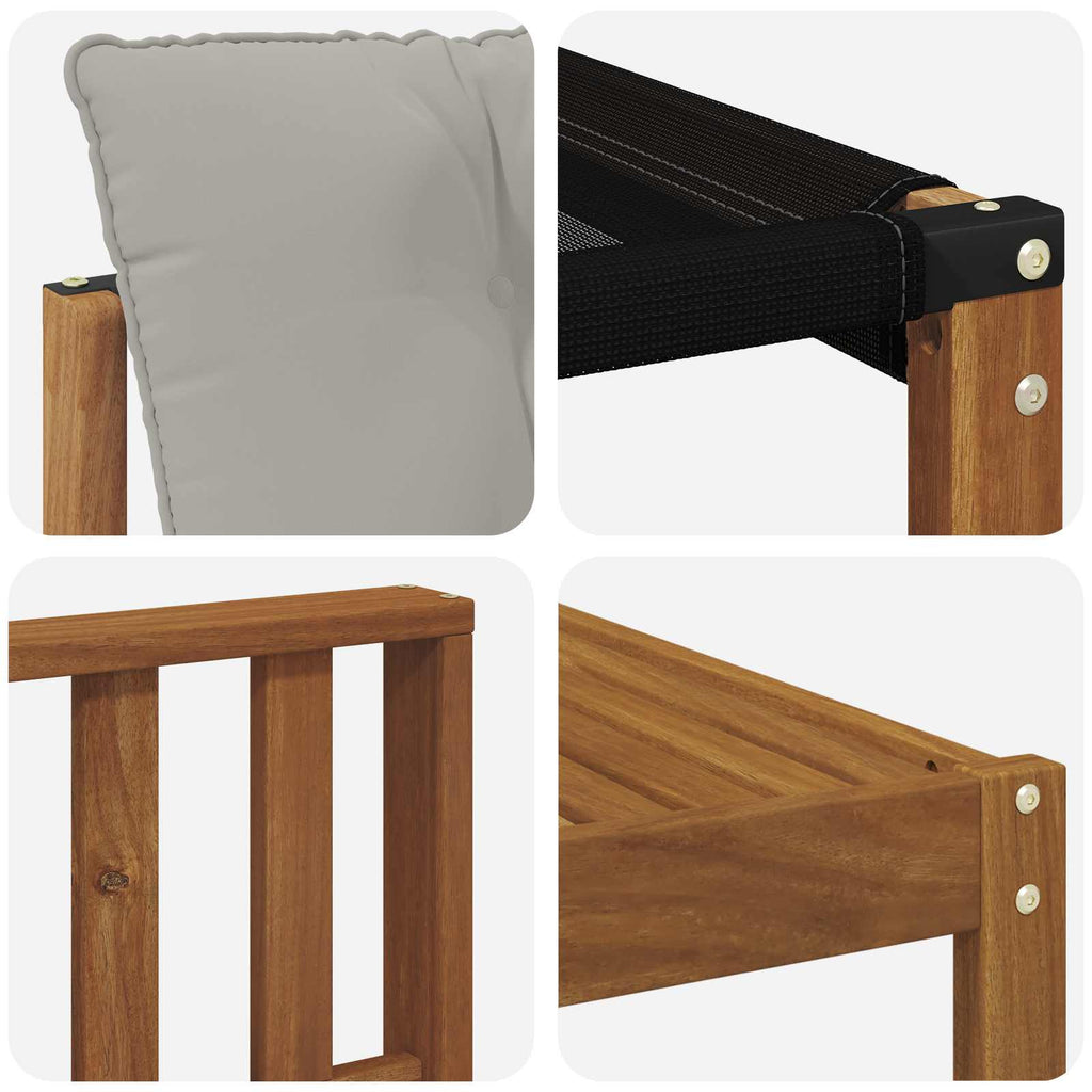 Outdoor-Sofagarnitur mit Kissen 9 pcs Natürlich und Hellgrau