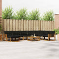 Outdoor-Sofagarnitur mit Kissen 9 pcs Natürlich und Schwarz