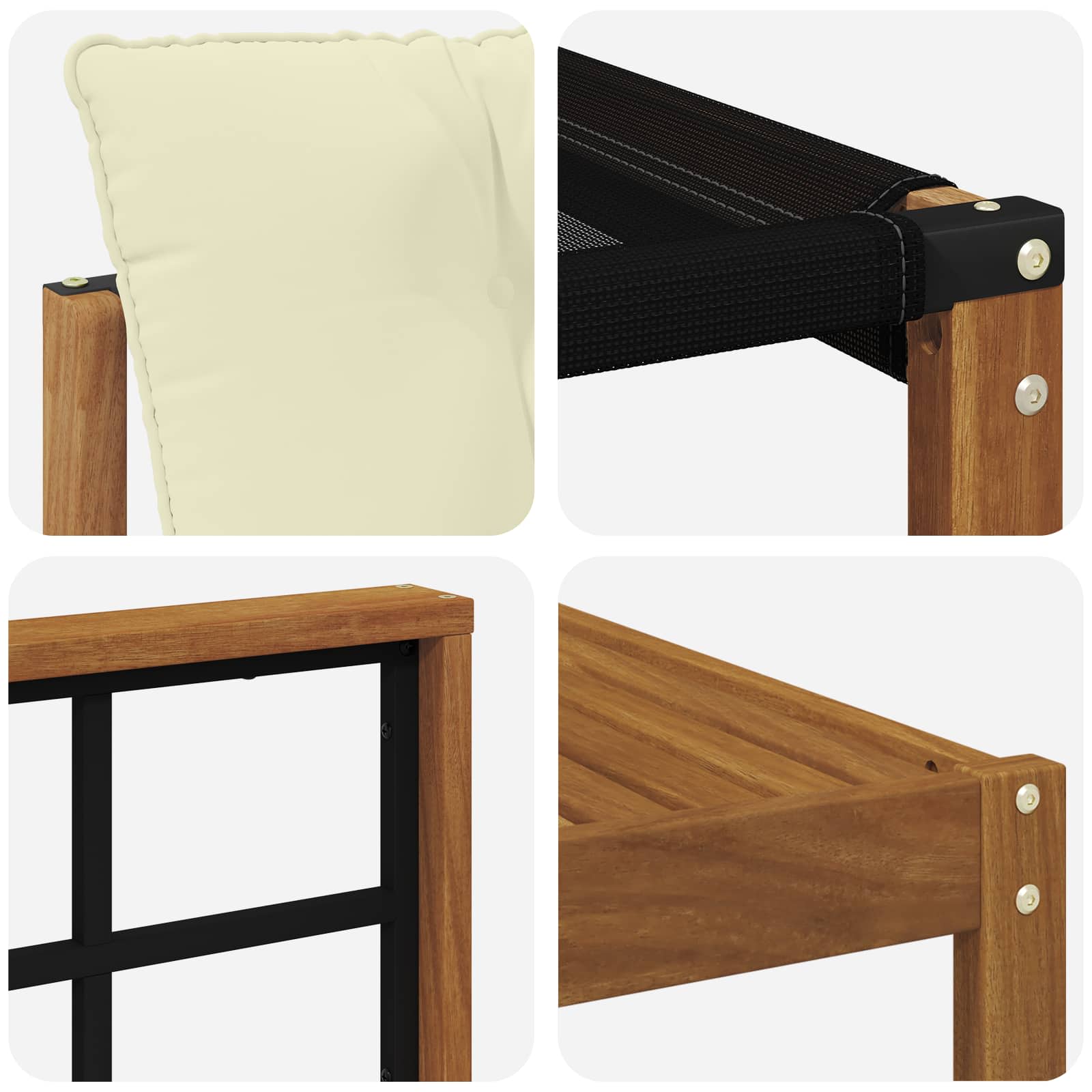 Outdoor-Sofagarnitur 9 pcs Natur und Creme Massivholz Akazie
