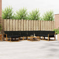Outdoor-Sofagarnitur mit Kissen 9 pcs Natürlich und Schwarz