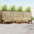 Outdoor-Sofagarnitur 9 pcs Natur und Beige Massivholz Akazie