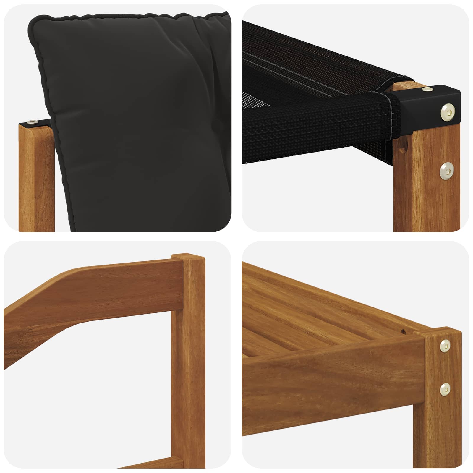 Outdoor-Sofagarnitur mit Kissen 9 pcs Natürlich und Schwarz