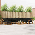 Outdoor-Sofagarnitur mit Kissen 9 pcs Natürlich und Schwarz
