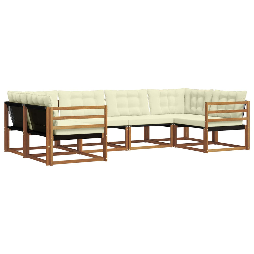 Outdoor-Sofagarnitur mit Kissen 6 pcs Natur und Creme