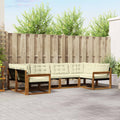 Outdoor-Sofagarnitur mit Kissen 6 pcs Natur und Creme