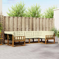 Outdoor-Sofagarnitur mit Kissen 6 pcs Natur und Creme