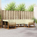 Outdoor-Sofagarnitur mit Kissen 6 pcs Natur und Creme