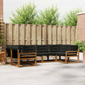 Outdoor-Sofagarnitur mit Kissen 6 pcs Natürlich und Schwarz
