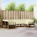 Outdoor-Sofagarnitur mit Kissen 6 pcs Natur und Creme