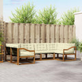 Outdoor-Sofagarnitur mit Kissen 6 pcs Natur und Creme
