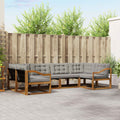 Outdoor-Sofagarnitur mit Kissen 6 pcs Natürlich und Hellgrau