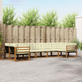 Outdoor-Sofagarnitur mit Kissen 7 pcs Natur und Creme
