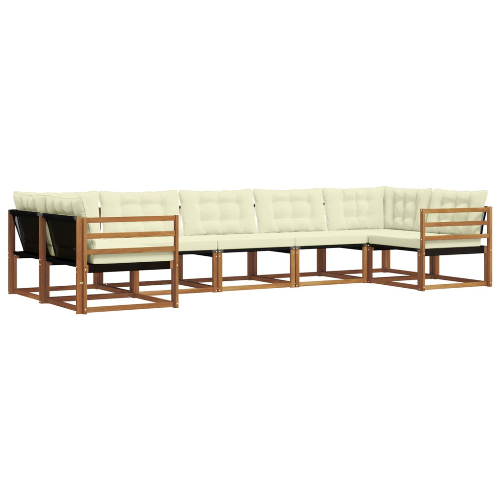 Outdoor-Sofagarnitur mit Kissen 7 pcs Natur und Creme