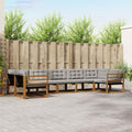 Outdoor-Sofagarnitur mit Kissen 7 pcs Natürlich und Hellgrau