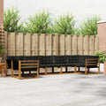 Outdoor-Sofagarnitur mit Kissen 7 pcs Natürlich und Schwarz