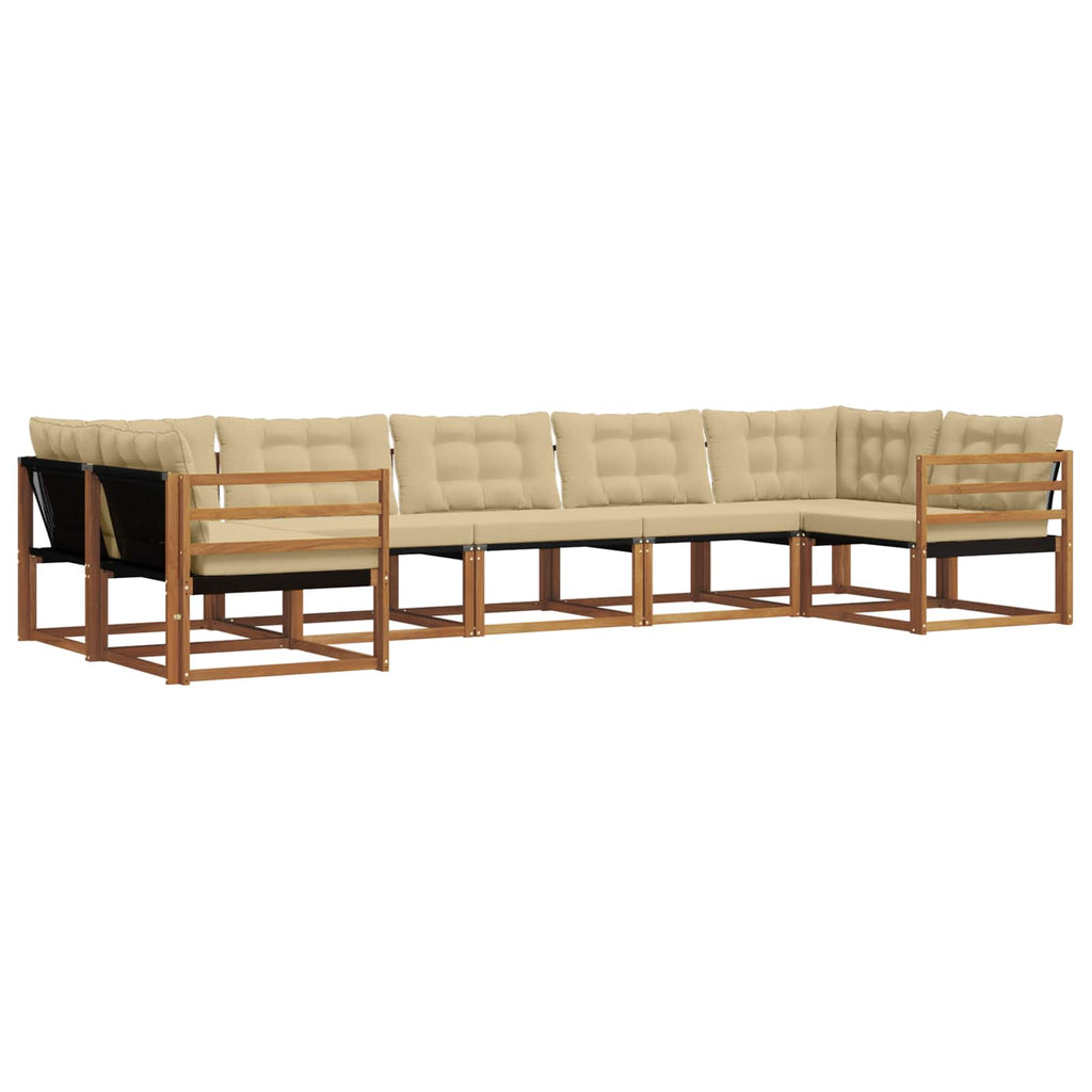 Outdoor-Sofagarnitur mit Kissen 7 pcs Natur und Beige